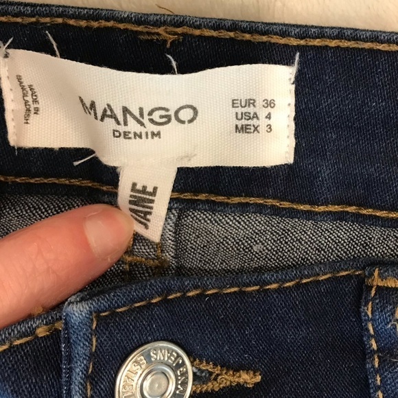 Mango Jane Straight Leg Skinny Dark Wash Jeans size 4 - Picture 11 of 13